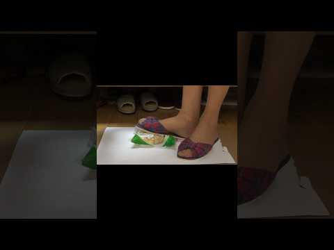 Ultimate 8-Second ASMR Explosion: Multi-Shoe Package Crushing! 🔊💥 #cozy #foot #feet