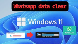 How to clear whatsapp data on windows 11 2023 and free disk space #trending #windows11 #technology screenshot 4