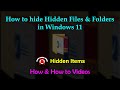 How to hide hidden files in Windows 11 | How to hide hidden folders in Windows 11 | How to Videos