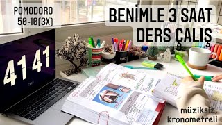 Benimle 3 Saat Ders Çalış 📚🤓 Müziksiz, Kronometreli | 50-10(3x) | TUS Günlükleri 5 screenshot 5