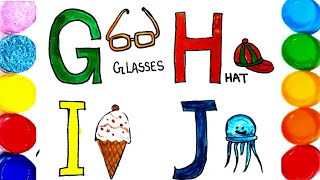 Alfafabet E to J writing with words & pictures |  Learning video Educational video for kids...