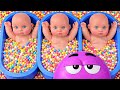 Full of 3 Rainbow Bathtubs With M&amp;M’s &amp; Magic Slime Cutting Video 