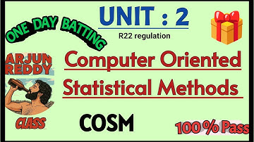 UNIT 2 || Computer Oriented Statistical Methods | PASS💯 | R22 regulation | JNTUH Easy
