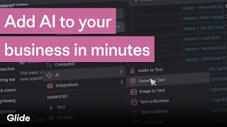 Glide AI: Add AI to your business in minutes | Analyze and Generate Text Glide AI: Add AI to your business in minutes | Analyze and Generate Text