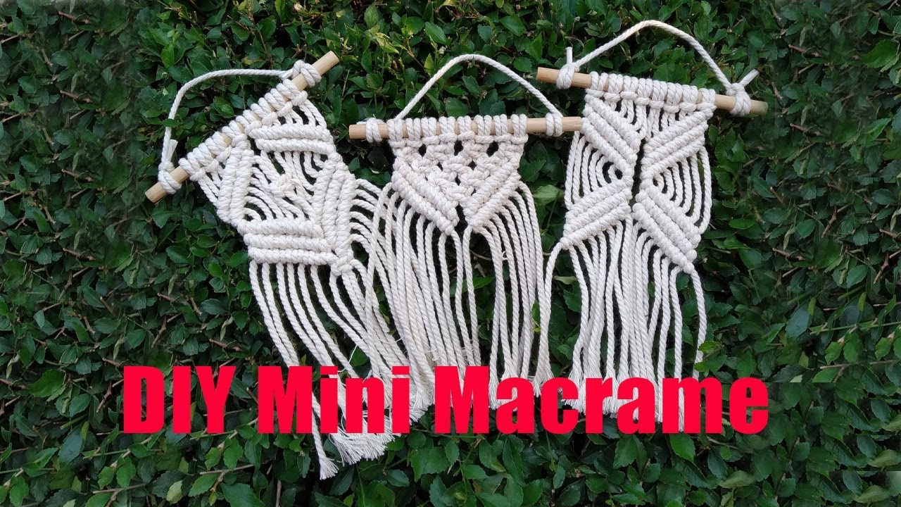 How To Make Mini Macrame - Tutorial Membuat Macrame Mini - YouTube