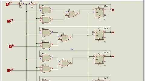 4bit register with parallel load in proteus
