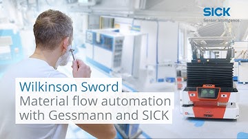 Efficient material flow automation at Wilkinson Sword with SICK, Gessmann and the GESSbot 350