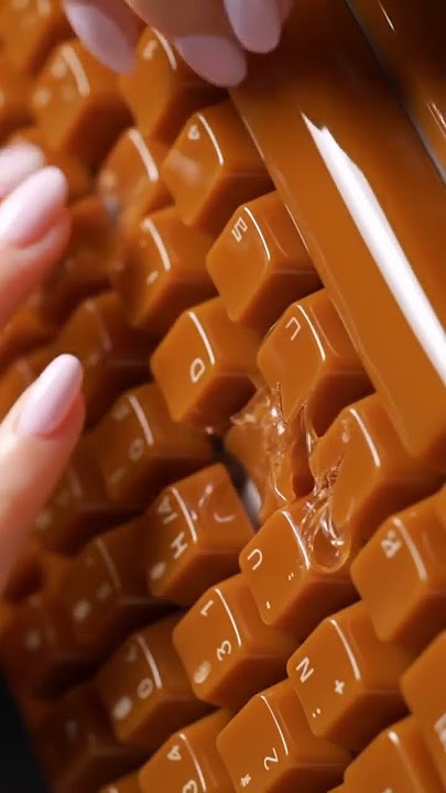 ASMR Typing on a Caramel Keyboard | Satisfying & Squish Sounds | Relaxing Keyboard Experience #ai