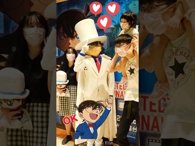 FUNNY Kaito Kid & Little Girl? 🥰 Detective Conan Movie! #名探偵コナン #shorts class=