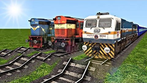 3 TRAINS RUNNING ON RISKY RAILWAY TRACKS | Most Dangerous Railroad Tracks Train Simulator #railroad