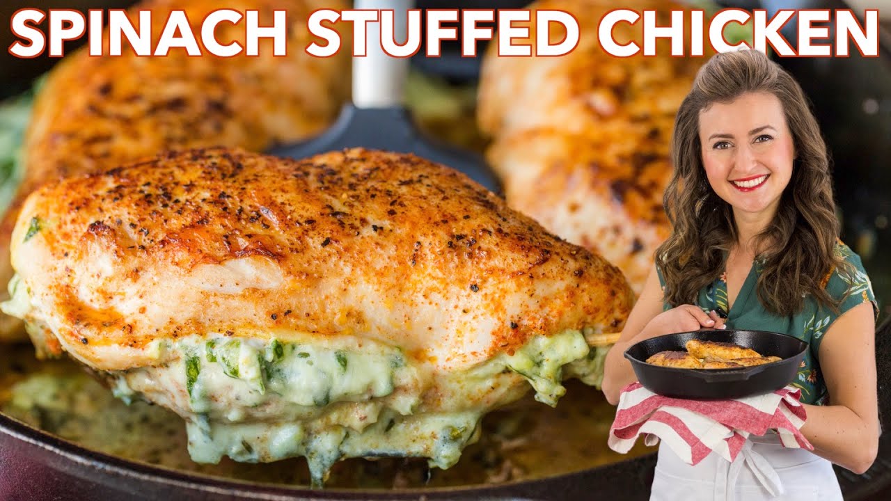 Cheesy Spinach Stuffed Chicken Breasts