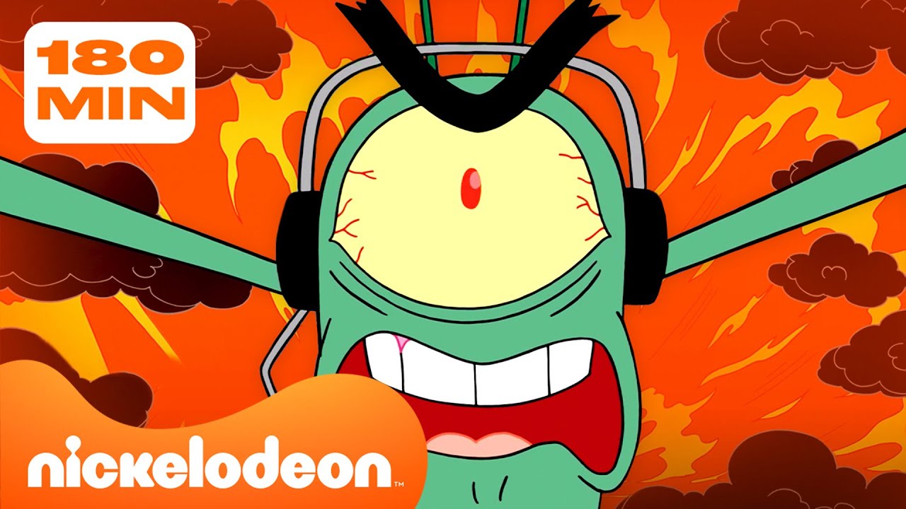 スポンジ・ボブ | プランクトンの大騒動3時間スペシャル！💥 | ニコロデオンジャパン