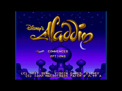 Disney's Aladdin (Mega Drive) – Écran-titre (US – patché en français - NTSC) – 1080p