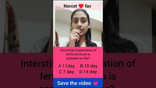 Interstitial Implantation of Fertilized Ovum | Important MCQ for Nursing/OBG #norcet