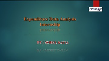 Expenditure Data Analysis Project - Ineuron Internship