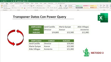 Transponer datos con Power Query en Excel | Cambiar de filas a columnas y viceversa