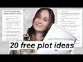 Giving you 20 free amazing plot ideas   to immediately insert into your book novel subplots