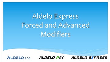 Aldelo Express: Modifier Setup
