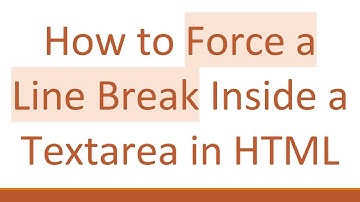 How to Force a Line Break Inside a Textarea in HTML