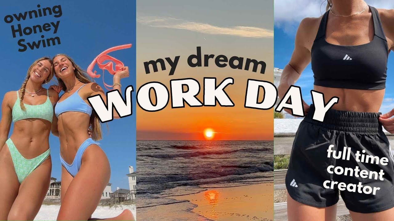 a typical work day at home (social media + owning a swim brand