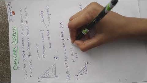 Consumer surplus numerical solved (D=10-2P) Hindi English very easily explained UGC NTA net Economic