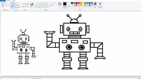 How to draw a robot in MS Paint