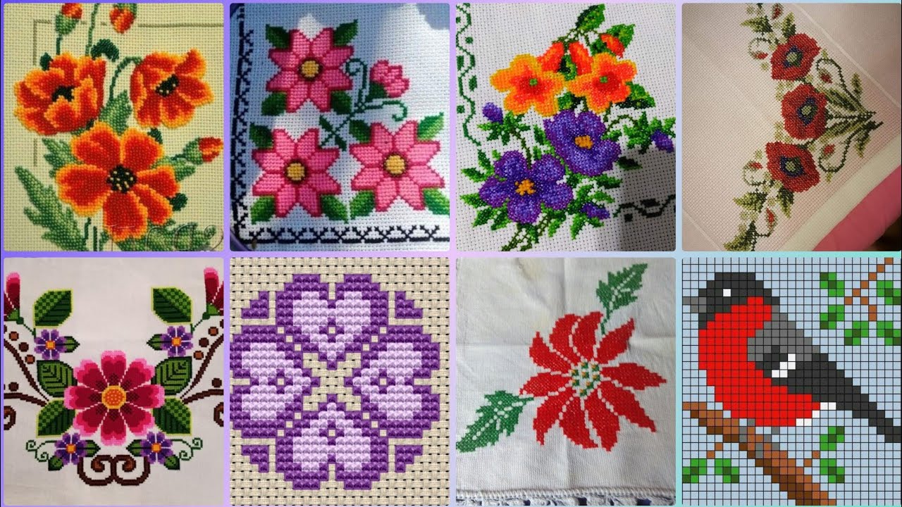 Gorgeous cross stitch patterns /countable embroidery #charsutikarhai/latest dosuti design ideas2024