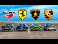 Ferrari 296 vs mclaren 750s vs huracn perf vs 911 turbo arrancones