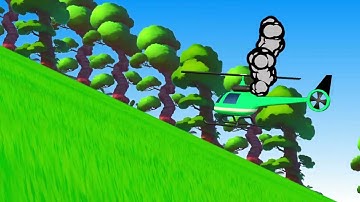 Helicopter scene animated cartoon background loop