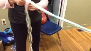 Removing warp to loom