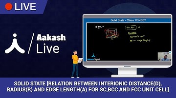 Relation between interionic distance(d), radius(r), and edge length(a) for SC, BCC, & FCC unit cell