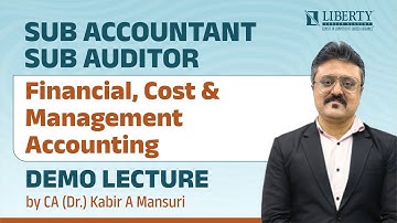 Financial, Cost & Management Accounting | SUB ACCOUNTANT SUB AUDITOR | DEMO LECTURE |#education