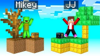 Mikey Poor vs JJ Rich SKYBLOCK Survival Battle in Minecraft (Maizen)