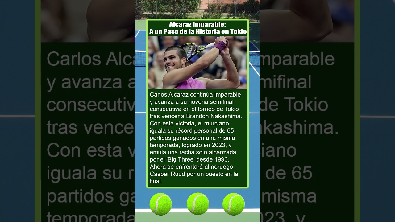 ¡ALCARAZ DESTRUYE a Nakashima y ALCANZA un RÉCORD del BIG THREE! | Highlights Tokio