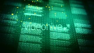 Lines of Text on Dark Green Background Seamless Loop Animation With Camera Movement