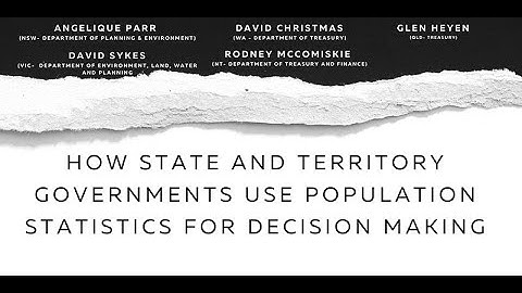 Australian Population Webinar - How State and Territory Governments use population statistics