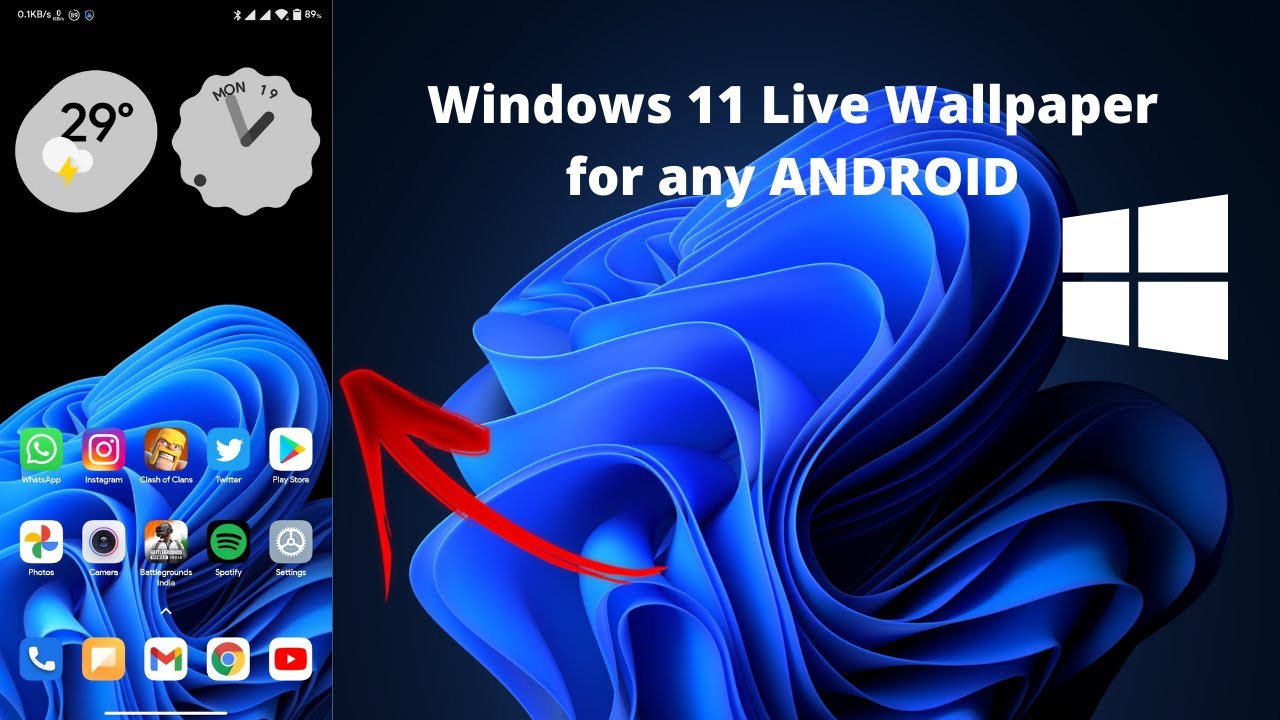 Windows 11 live wallpaper for any ANDROID | Techy Learn - YouTube