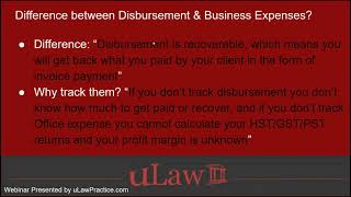 uLaw Webinar CPD - 12th Nov 2021 Expense Management