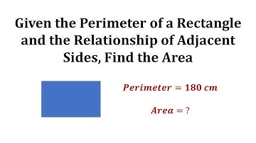 Ex: Find the Area of a Rectangle Given the Perimeter