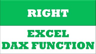 RIGHT powerpivot function | excel dax functions
