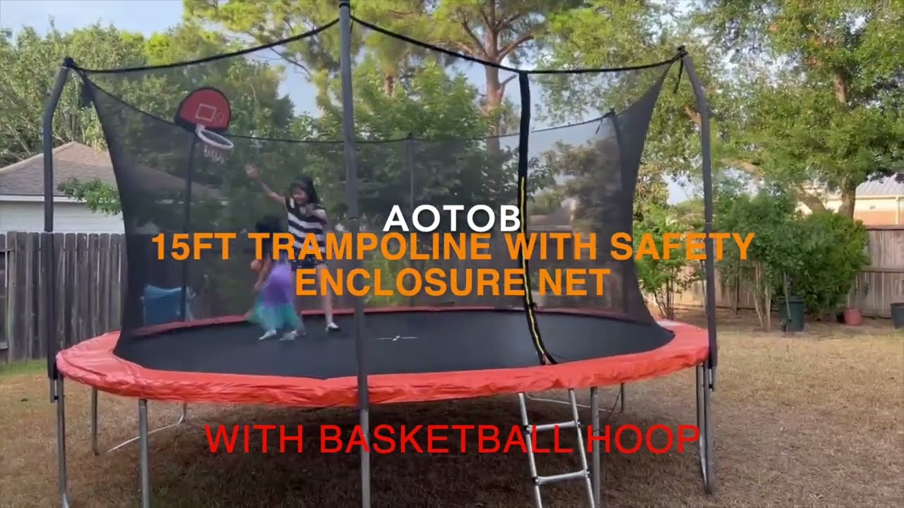 Unboxing AOTOB 15FT Outdoor Trampoline with Basketball Hoop