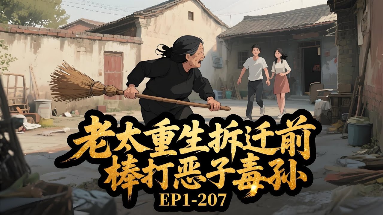 EP1-207【老太重生拆迁前，棒打恶子毒孙】本该安享晚年的周老太，一把年纪了靠捡垃圾养活自己，病死在了小小出租屋里。 重生回到拆迁前，房子还没拆迁，钱还在自己手里....#古代言情#漫画