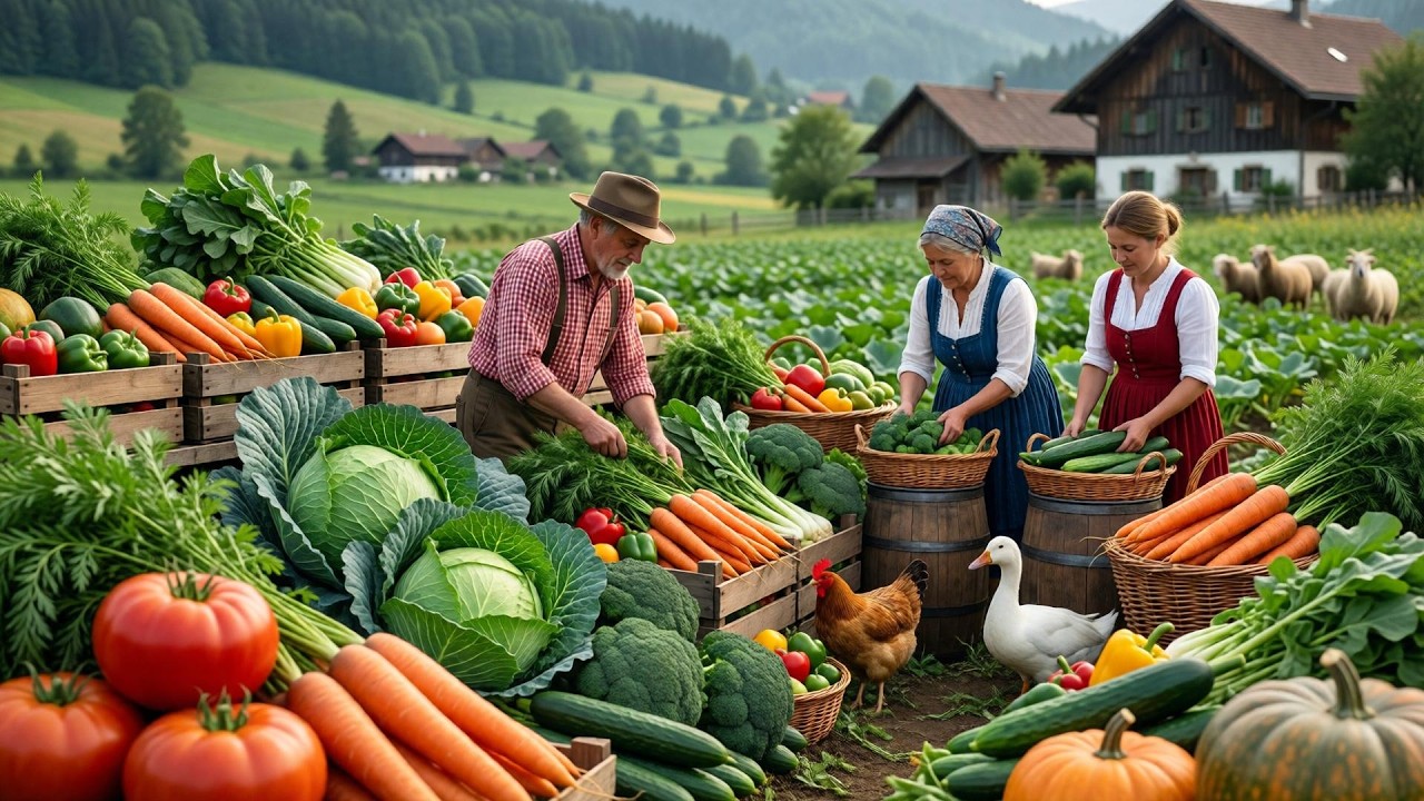 Slow Living in the Countryside 🌿 Feeding Animals & Gathering Fresh Produce