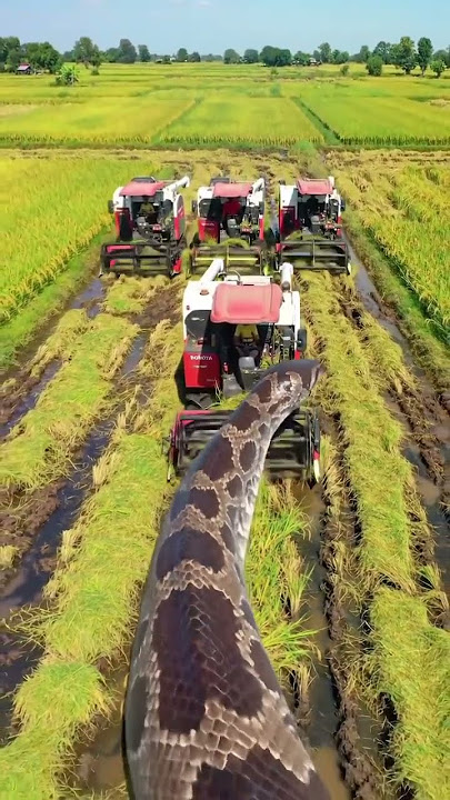 #Kubota #Snake #RiceHarvester  #Anaconda#SnakeVsMachine  #HarvestSeason  #KubotaPower