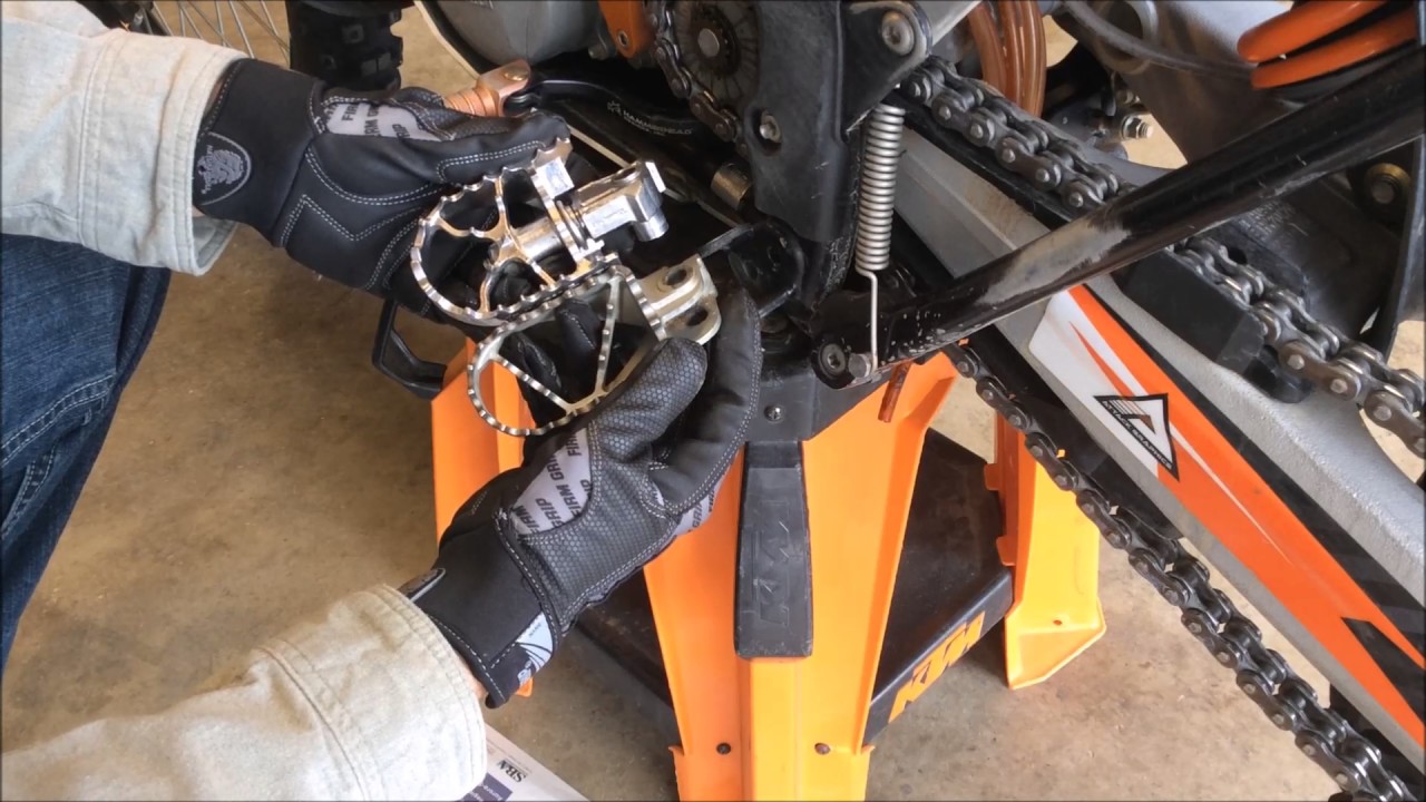 Pivot Pegz Pivoting Footpegs Install on KTM 300 XC