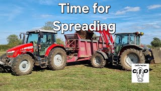 Making a start on autumn muck spreading.