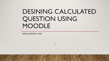 How to design a calculated question in Moodle?