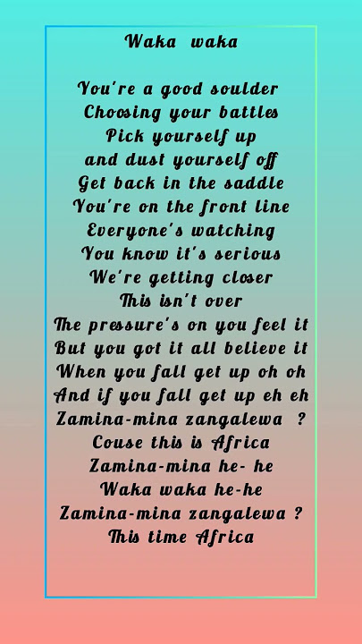 waka waka #worldcup #football #soccer #wakawaka #fifaworldcup #musicgenre #bbklyrics #lyrics #