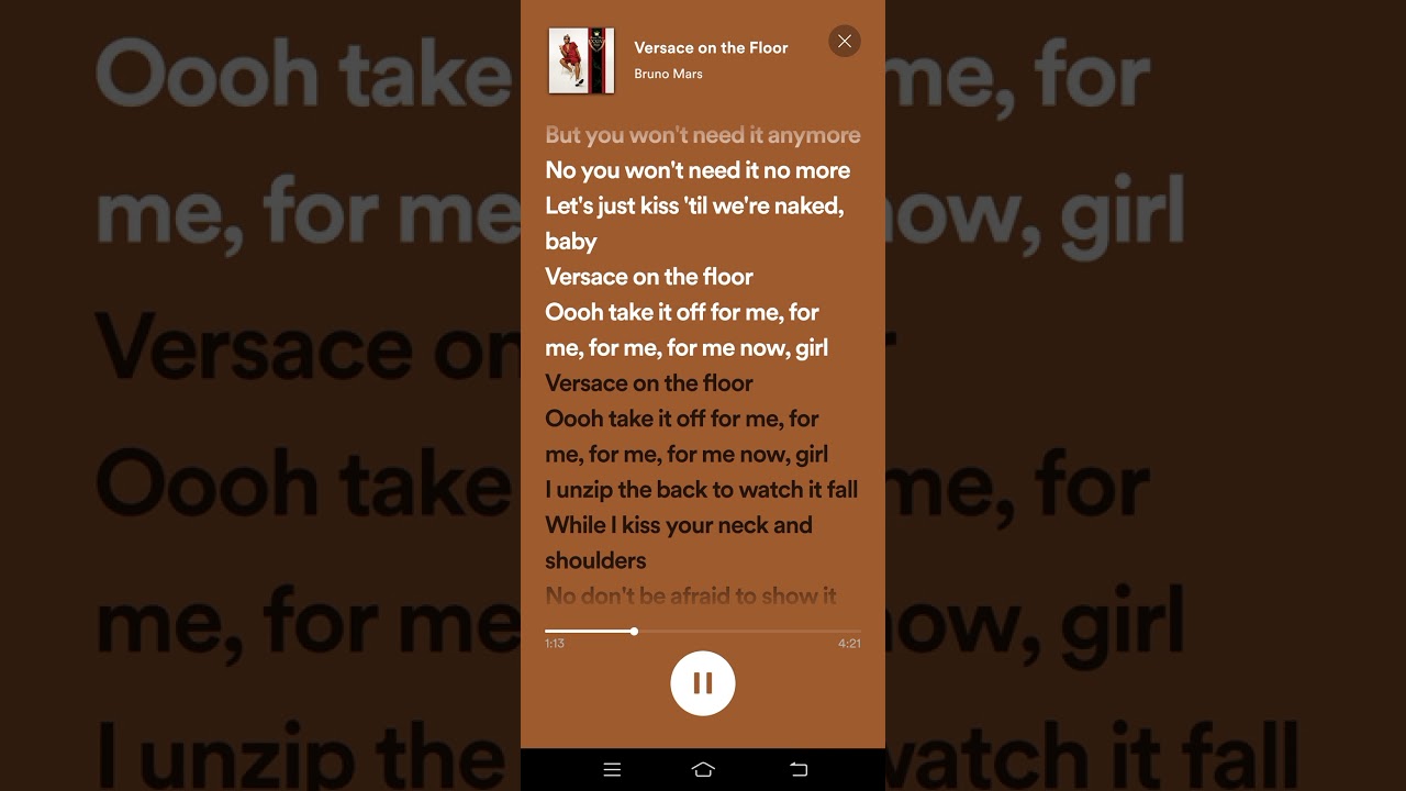 Versace on the floor lyrics - Bruno Mars