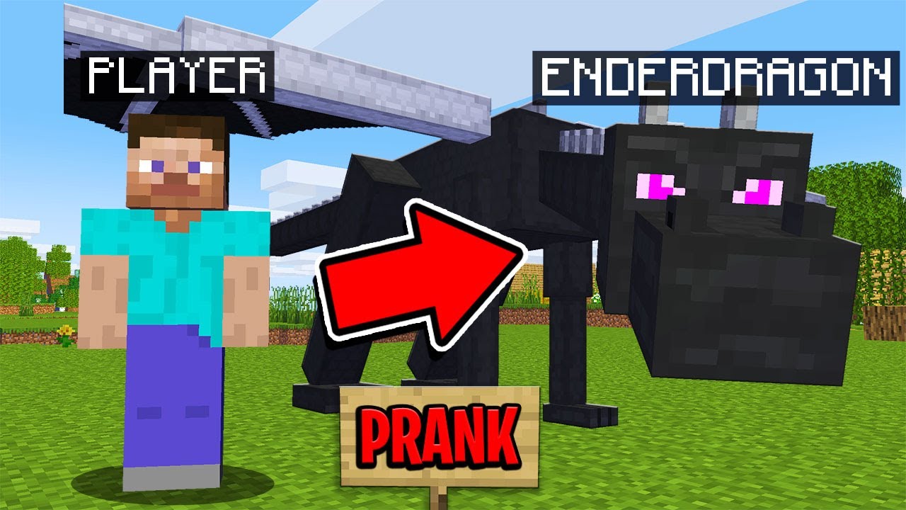 PRANKING AS THE ENDER DRAGON IN MINECRAFT! (GONE WRONG) - Trolling in Minecraft